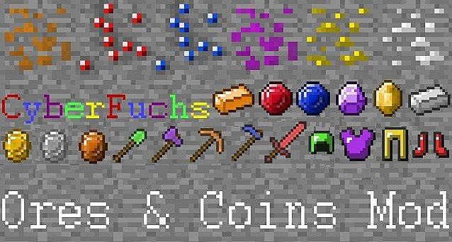 Мод Ores & Coins для minecraft 1.4.7
